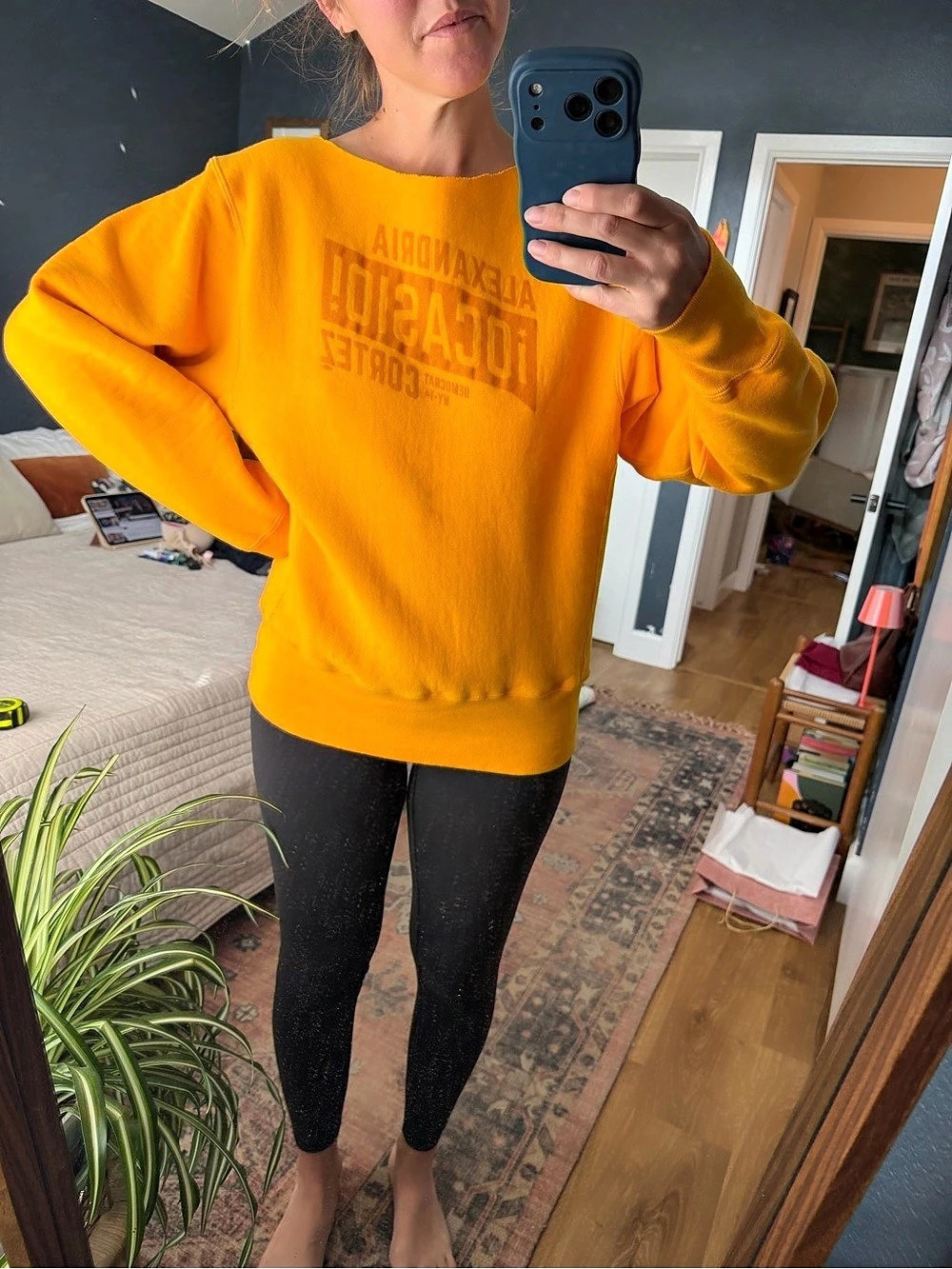 Champion Alexandria Ocasio Cortez! sweatshirt Graphic Orange
